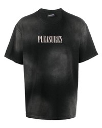 T-shirt girocollo effetto tie-dye nera di Pleasures