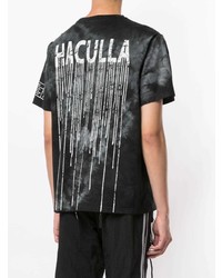 T-shirt girocollo effetto tie-dye nera di Haculla