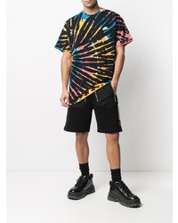 T-shirt girocollo effetto tie-dye nera di Nike