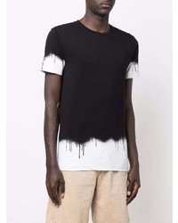 T-shirt girocollo effetto tie-dye nera di Daniele Alessandrini