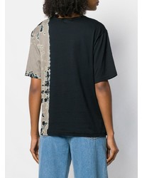 T-shirt girocollo effetto tie-dye nera di Suzusan