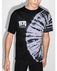 T-shirt girocollo effetto tie-dye nera di Satisfy