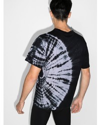 T-shirt girocollo effetto tie-dye nera di Satisfy