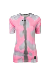 T-shirt girocollo effetto tie-dye rosa di 1017 Alyx 9Sm