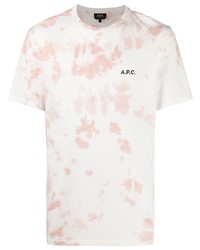 T-shirt girocollo effetto tie-dye rosa di A.P.C.