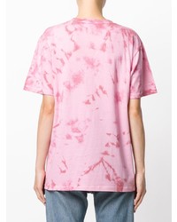 T-shirt girocollo effetto tie-dye rosa di Gucci
