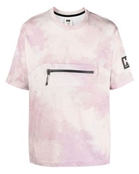 T-shirt girocollo effetto tie-dye rosa di Helly Hansen