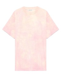 T-shirt girocollo effetto tie-dye rosa di John Elliott