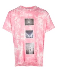 T-shirt girocollo effetto tie-dye rosa di Lost Daze