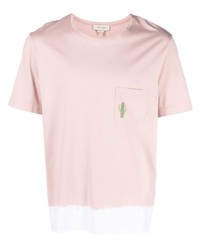 T-shirt girocollo effetto tie-dye rosa di Nick Fouquet