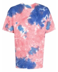 T-shirt girocollo effetto tie-dye rosa di Nike