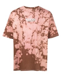 T-shirt girocollo effetto tie-dye rosa di Pleasures