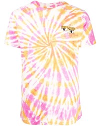 T-shirt girocollo effetto tie-dye rosa di RIPNDIP