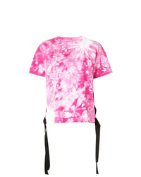 T-shirt girocollo effetto tie-dye rosa di Sacai