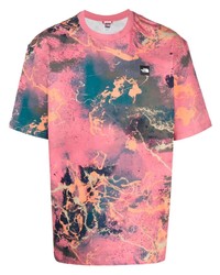 T-shirt girocollo effetto tie-dye rosa di The North Face