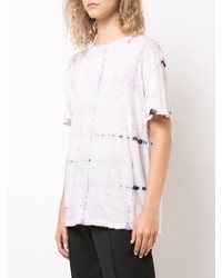 T-shirt girocollo effetto tie-dye rosa di Proenza Schouler