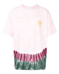 T-shirt girocollo effetto tie-dye rosa di Toga