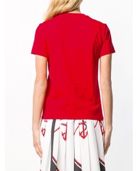 T-shirt girocollo effetto tie-dye rossa di MSGM