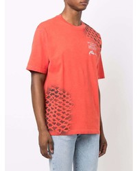 T-shirt girocollo effetto tie-dye rossa di Mauna Kea
