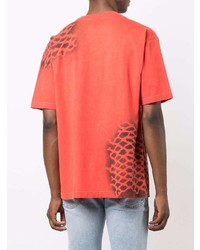T-shirt girocollo effetto tie-dye rossa di Mauna Kea