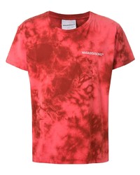 T-shirt girocollo effetto tie-dye rossa di Nasaseasons