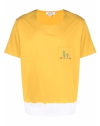 T-shirt girocollo effetto tie-dye senape di Nick Fouquet