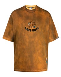 T-shirt girocollo effetto tie-dye terracotta di AAPE BY A BATHING APE