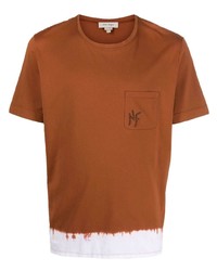 T-shirt girocollo effetto tie-dye terracotta di Nick Fouquet