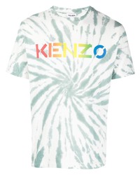 T-shirt girocollo effetto tie-dye verde menta di Kenzo