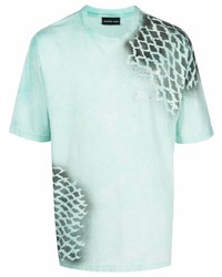 T-shirt girocollo effetto tie-dye verde menta di Mauna Kea