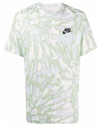 T-shirt girocollo effetto tie-dye verde menta di Nike