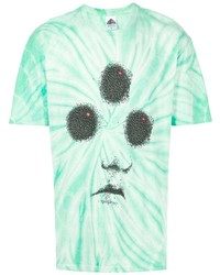 T-shirt girocollo effetto tie-dye verde menta di Prmtvo