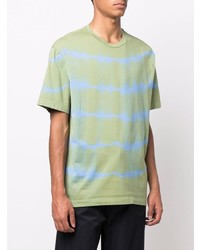 T-shirt girocollo effetto tie-dye verde menta di Roberto Collina