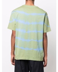 T-shirt girocollo effetto tie-dye verde menta di Roberto Collina