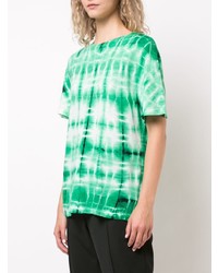 T-shirt girocollo effetto tie-dye verde menta di Proenza Schouler