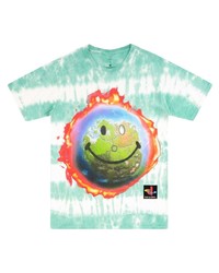 T-shirt girocollo effetto tie-dye verde menta di Travis Scott Astroworld