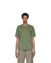 T-shirt girocollo effetto tie-dye verde oliva