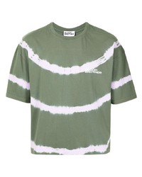 T-shirt girocollo effetto tie-dye verde oliva di Blood Brother