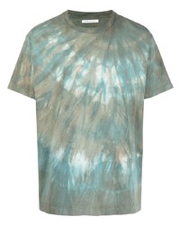 T-shirt girocollo effetto tie-dye verde oliva di John Elliott