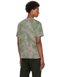 T-shirt girocollo effetto tie-dye verde oliva di Dries Van Noten