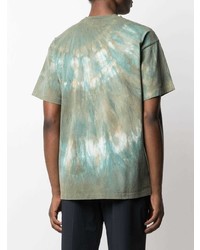 T-shirt girocollo effetto tie-dye verde oliva di John Elliott