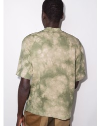 T-shirt girocollo effetto tie-dye verde oliva di Nicholas Daley