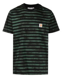 T-shirt girocollo effetto tie-dye verde scuro di Carhartt WIP