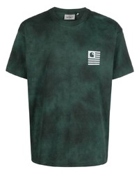 T-shirt girocollo effetto tie-dye verde scuro di Carhartt WIP