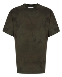 T-shirt girocollo effetto tie-dye verde scuro di John Elliott
