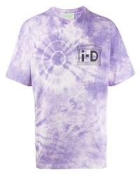 T-shirt girocollo effetto tie-dye viola chiaro di Aries