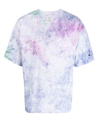 T-shirt girocollo effetto tie-dye viola chiaro di Champion