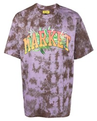 T-shirt girocollo effetto tie-dye viola chiaro di MARKET