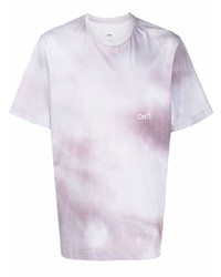 T-shirt girocollo effetto tie-dye viola chiaro di Oamc