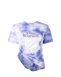 T-shirt girocollo effetto tie-dye viola chiaro di Paco Rabanne